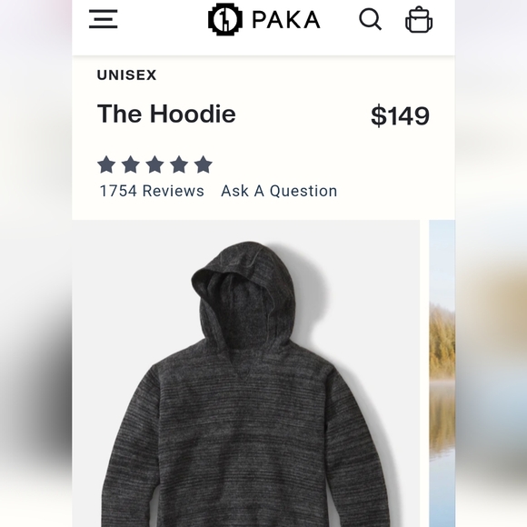 Euc Paka Men's Dark Gray Hooded Sweater Sz L. Soft And Cozy. - Picture 2 of 9